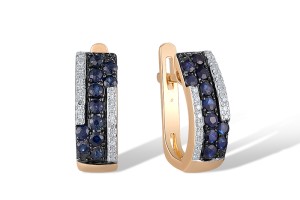 14KRWB Earrings Blue Sapphire,Diamond (E304418SAP14KRWB)