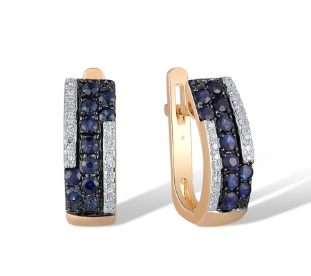 14KRWB Earrings Blue Sapphire,Diamond (E304418SAP14KRWB)