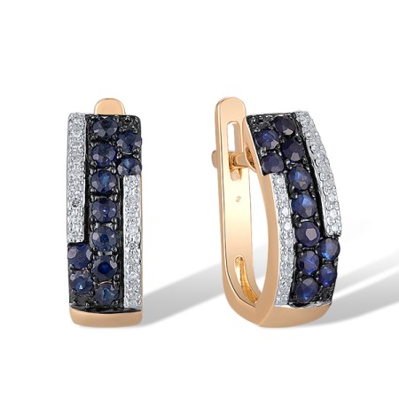 14KRWB Earrings Blue Sapphire,Diamond (E304418SAP14KRWB)