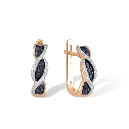 14KRWB Earrings Blue Sapphire,Diamond (E304420SAP14KRWB)
