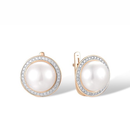 14KRW Earrings Diamond,Fresh Water White Pearl (E304426FWP14KRW)