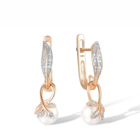 14KRW Earrings Diamond,Fresh Water White Pearl (E304433FWP14KRW)