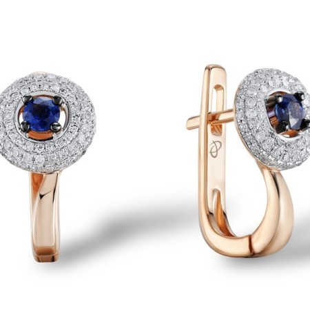 14KRWB Earrings Blue Sapphire,Diamond (E304528SAP14KRWB)