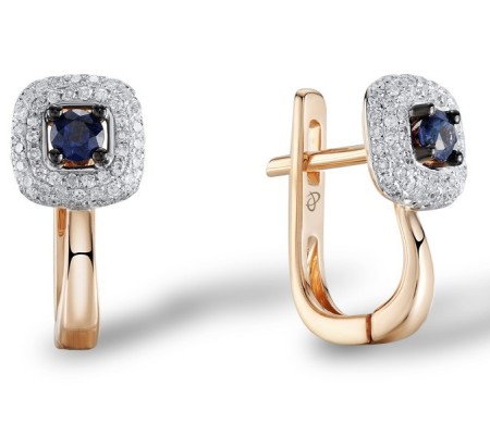 14KRWB Earrings Blue Sapphire,Diamond (E304529SAP14KRWB)