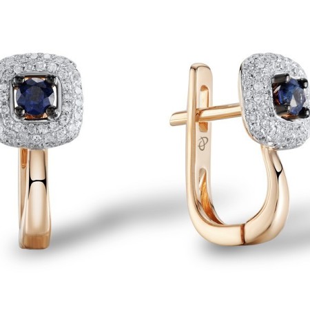 14KRWB Earrings Blue Sapphire,Diamond (E304529SAP14KRWB)