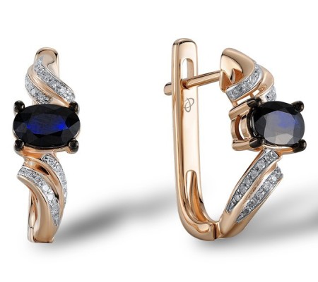 14KRWB Earrings Blue Sapphire,Diamond (E304531SAP14KRWB)