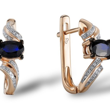 14KRWB Earrings Blue Sapphire,Diamond (E304531SAP14KRWB)