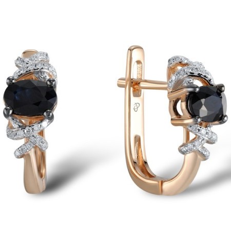 14KRWB Earrings Blue Sapphire,Diamond (E304532SAP14KRWB)