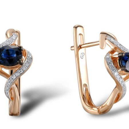 14KRWB Earrings Blue Sapphire,Diamond (E304533SAP14KRWB)