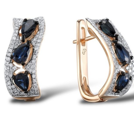 14KRWB Earrings Blue Sapphire,Diamond (E304537SAP14KRWB)