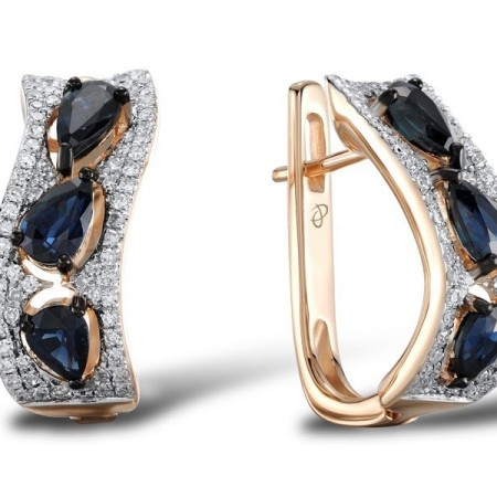 14KRWB Earrings Blue Sapphire,Diamond (E304537SAP14KRWB)