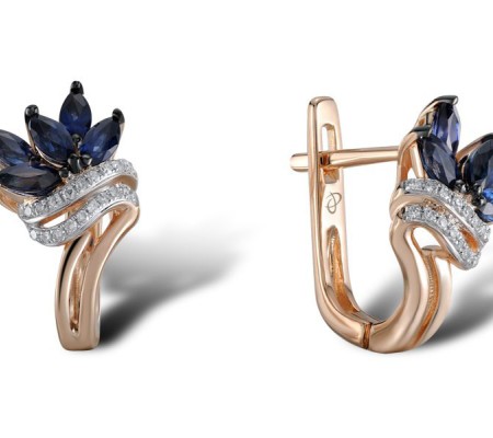 14KRWB Earrings Blue Sapphire,Diamond (E304543SAP14KRWB)