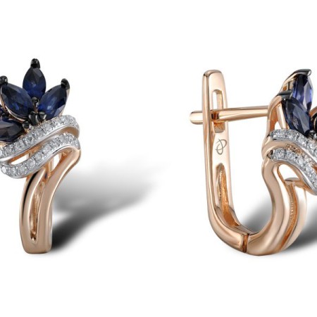 14KRWB Earrings Blue Sapphire,Diamond (E304543SAP14KRWB)