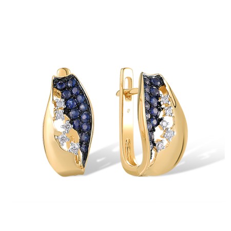 14KYWB Earrings Blue Sapphire,Diamond (E304557SAP14KYWB)