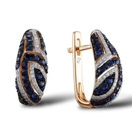 14KRWB Earrings Diamond,Blue Sapphire (E304559SAP14KRWB)
