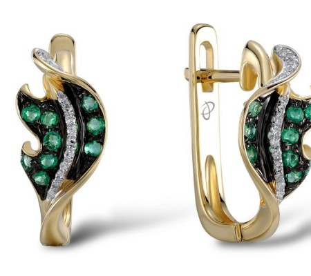 14KYWB Earrings Diamond,Emerald (E304562EMR14KYWB)