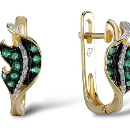 14KYWB Earrings Diamond,Emerald (E304562EMR14KYWB)