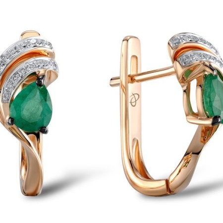 14KRWB Earrings Emerald,Diamond (E304568EMR14KRWB)
