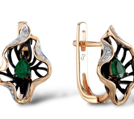 14KRWB Earrings Diamond,Emerald (E304569EMR14KRWB)
