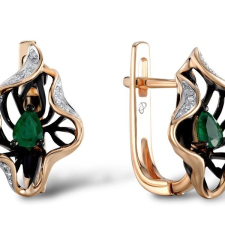14KRWB Earrings Diamond,Emerald (E304569EMR14KRWB)