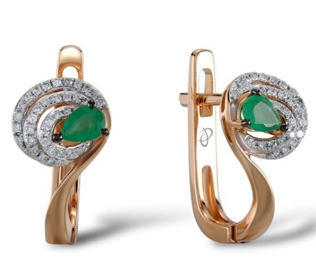 14KRWB Earrings Emerald,Diamond (E304572EMR14KRWB)
