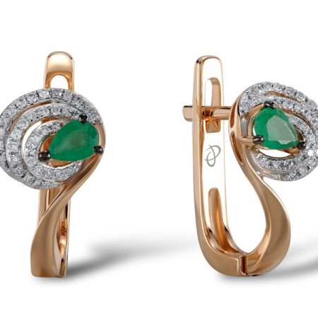 14KRWB Earrings Emerald,Diamond (E304572EMR14KRWB)