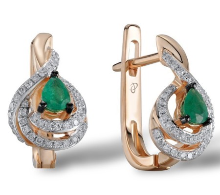 14KRWB Earrings Emerald,Diamond (E304573EMR14KRWB)