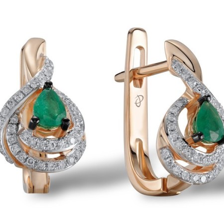 14KRWB Earrings Emerald,Diamond (E304573EMR14KRWB)