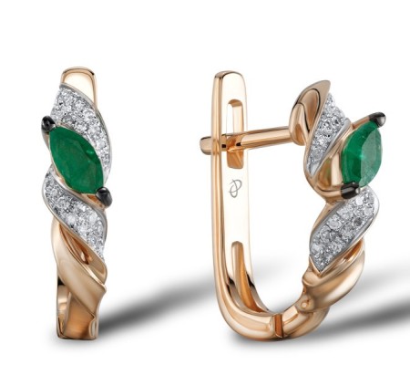 14KRWB Earrings Diamond,Emerald (E304575EMR14KRWB)