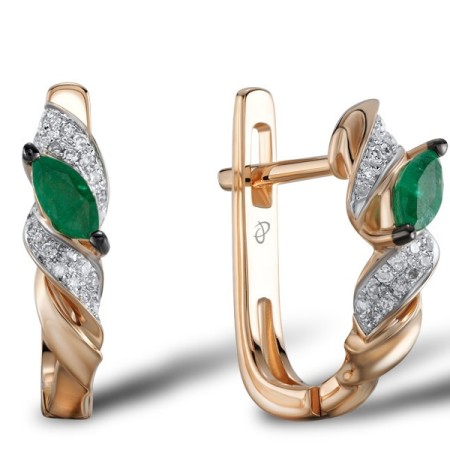 14KRWB Earrings Diamond,Emerald (E304575EMR14KRWB)