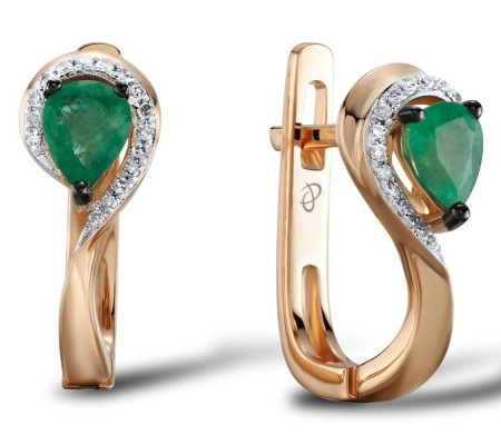 14KRWB Earrings Diamond,Emerald (E304577EMR14KRWB)