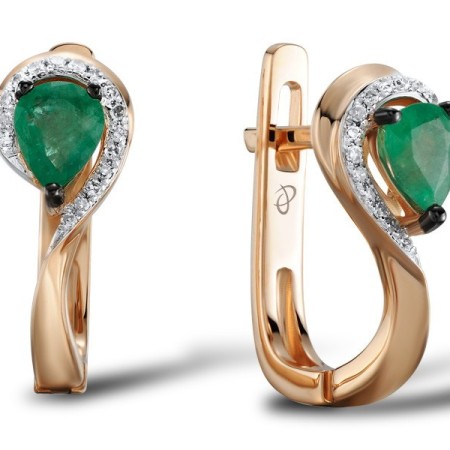 14KRWB Earrings Diamond,Emerald (E304577EMR14KRWB)