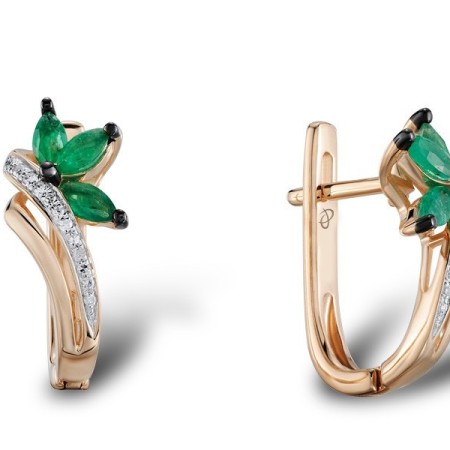 14KRWB Earrings Diamond,Emerald (E304578EMR14KRWB)