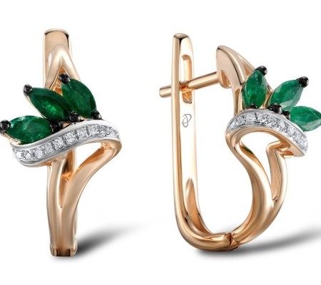 14KRWB Earrings Emerald,Diamond (E304579EMR14KRWB)