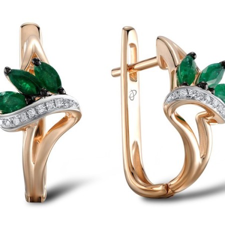 14KRWB Earrings Emerald,Diamond (E304579EMR14KRWB)