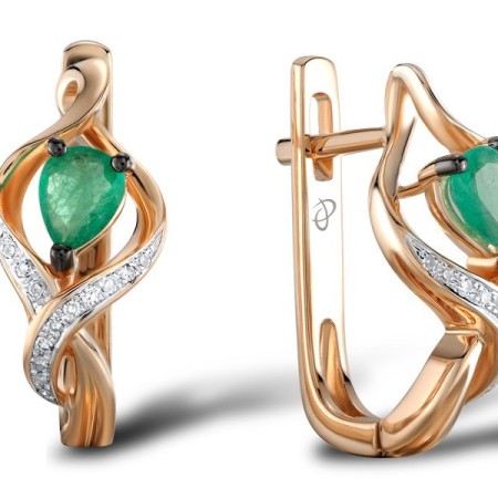 14KRWB Earrings Emerald,Diamond (E304584EMR14KRWB)