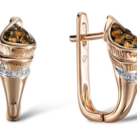 14KRWB Earrings Citrine,Diamond (E304625CIT14KRWB)