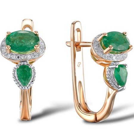 14KRW Earrings Emerald,Diamond (E304660EMR14KRW)
