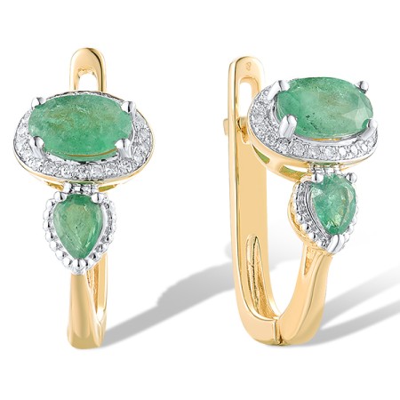 14KYW Earrings Diamond,Emerald (E304660EMR14KYW)
