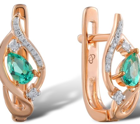 14KRW Earrings Diamond,Emerald (E304677EMR14KRW)