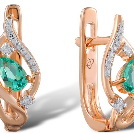 14KRW Earrings Diamond,Emerald (E304677EMR14KRW)