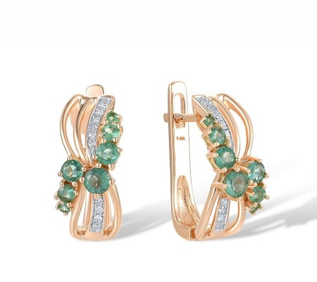 14KRW Earrings Diamond,Emerald (E304697EMR14KRW)