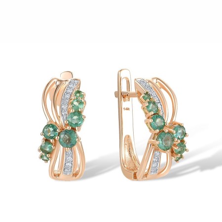 14KRW Earrings Diamond,Emerald (E304697EMR14KRW)