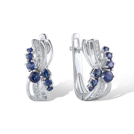 14KW Earrings Blue Sapphire,Diamond (E304697SAP14KW)