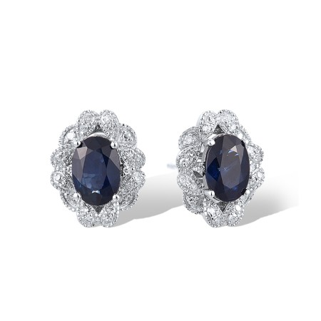 14KW Earrings Blue Sapphire,Diamond (E304843ASAP14KW)