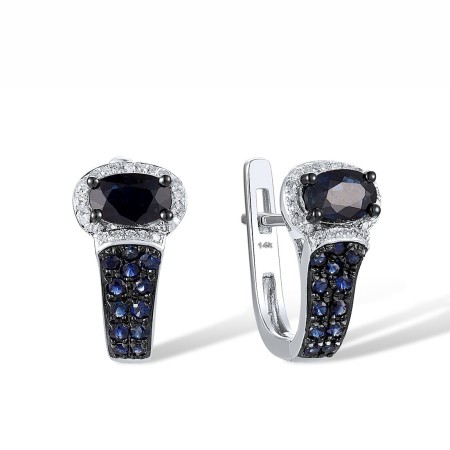 14KWB Earrings Blue Sapphire,Diamond (E304846SAP14KWB)