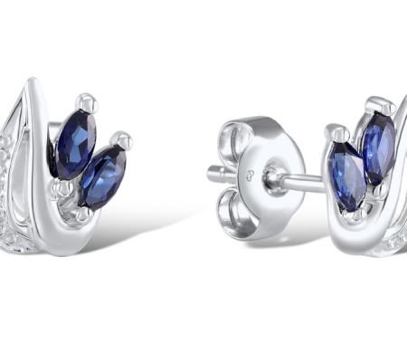 14KW Earrings Blue Sapphire (E304850SAP14KW)