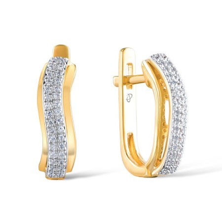 Sterling Silver w/ Rose Plating Earrings White Cubic Zirconia (E304871WCZSR925)