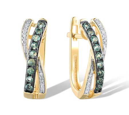 14KYWB Earrings Emerald,Diamond (E304883EMR14KYWB)