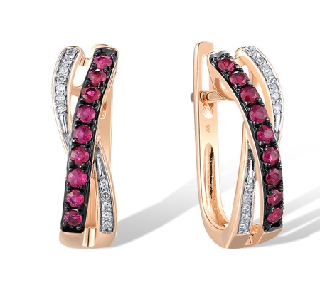 14KRWB Earrings Diamond,Ruby (E304883RUY14KRWB)